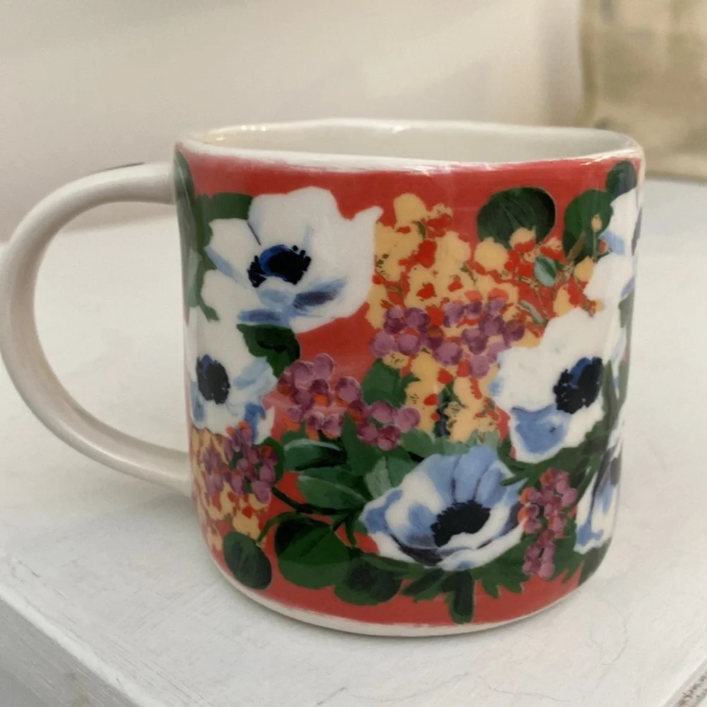 Anthropologie Initial B Floral Mug EUC